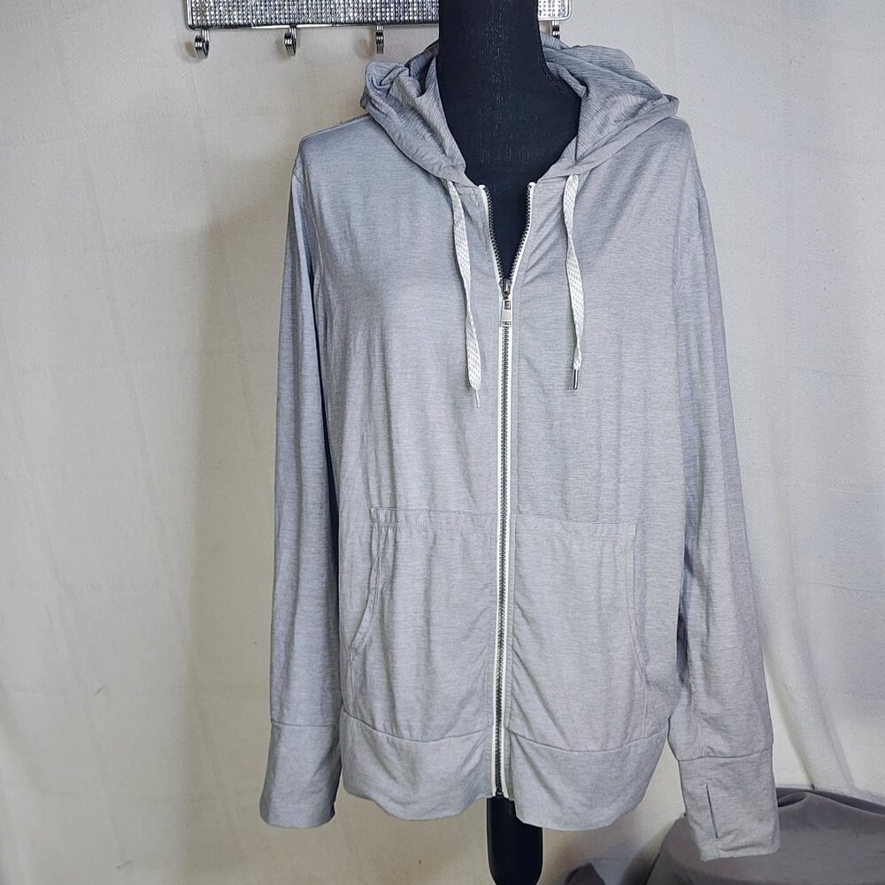 Member's Mark Medium Grey Heather Poly Span Favorite Soft Jacket Hoodie Size XL